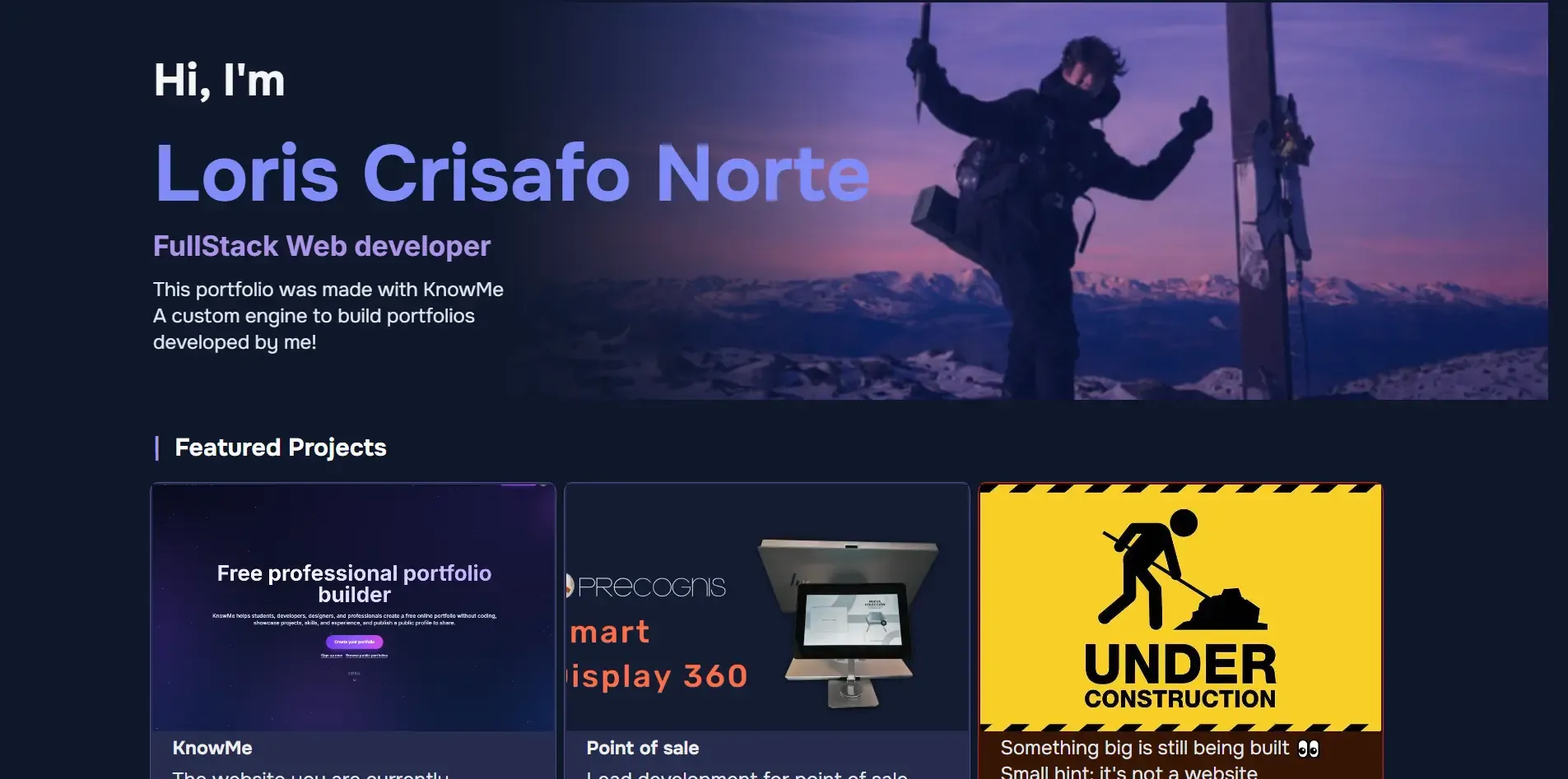 KnowMe portfolio preview